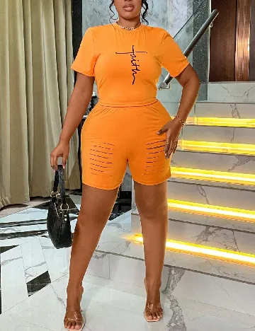 Compleu SHEIN CURVE, portocaliu