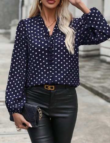 Bluza SHEIN, bleumarin/alb