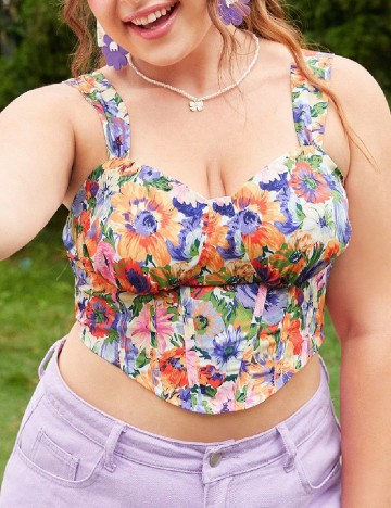 Top SHEIN CURVE, floral print