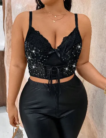 Top SHEIN CURVE, negru
