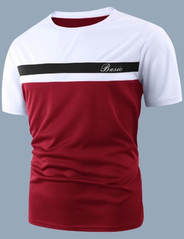 Tricou SHEIN, rosu/alb