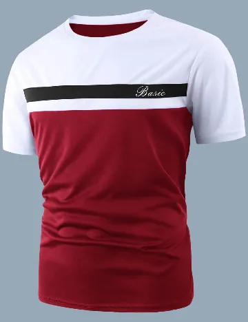 Tricou SHEIN, rosu/alb