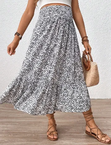 Fusta SHEIN Maternity, alb