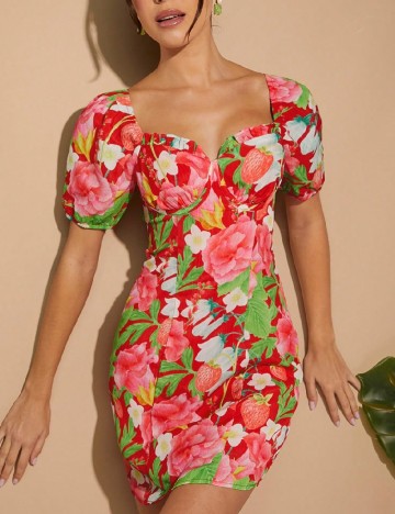 Rochie scurta SHEIN, floral print
