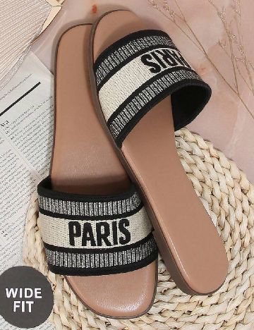 Slapi SHEIN, negru/crem