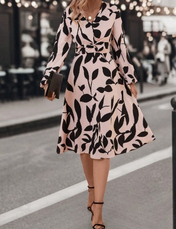 Rochie medie SHEIN, roz/negru