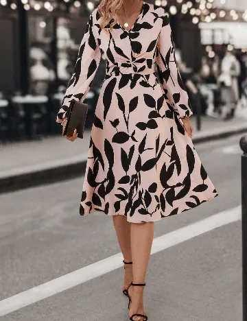 Rochie medie SHEIN, roz/negru