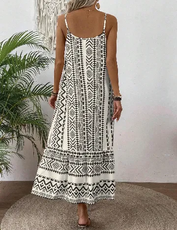 Rochie medie SHEIN, ecru/negru