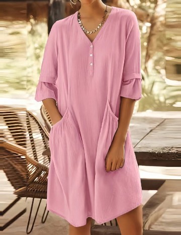 Rochie medie SHEIN CURVE, roz