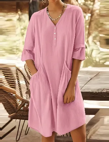 Rochie medie SHEIN CURVE, roz