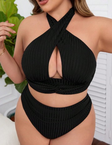 Costum de baie SHEIN CURVE, negru