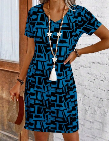 Rochie scurta SHEIN, albastru