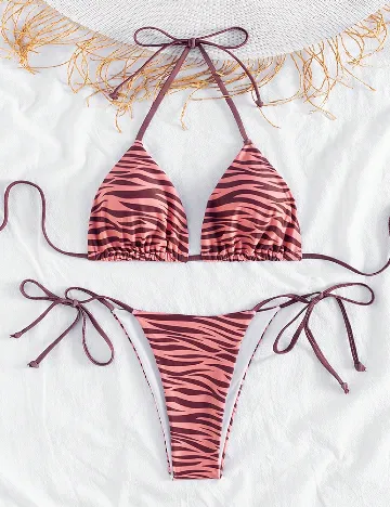 Costum de baie SHEIN, roz/maro