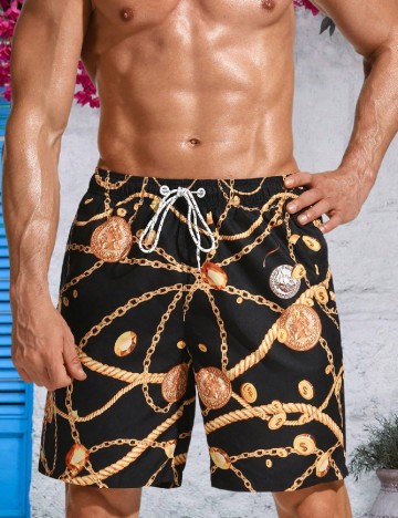 Short de baie SHEIN, negru