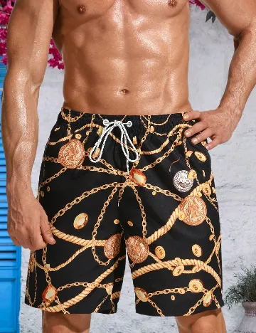 Short de baie SHEIN, negru