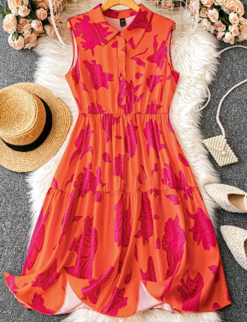 Rochie medie SHEIN CURVE, portocaliu