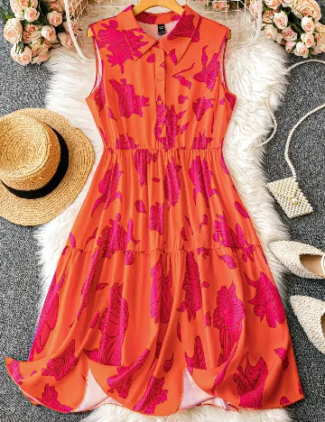 Rochie medie SHEIN CURVE, portocaliu