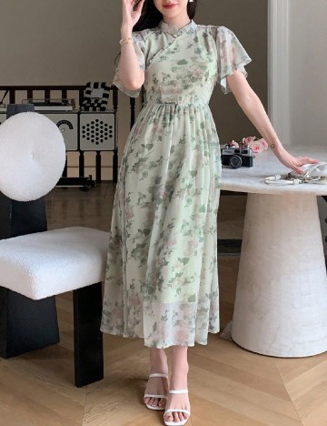 Rochie medie Dazy, verde