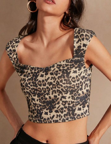 Top Anewsta, animal print