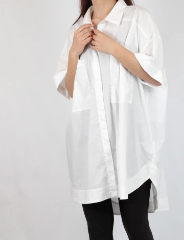 Camasa Oversize Zara, alb Alb