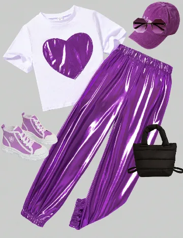 Compleu Shein Kids, mov/alb