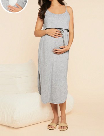 Rochie medie SHEIN Maternity, gri
