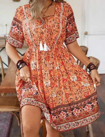 Rochie scurta SHEIN CURVE, portocaliu