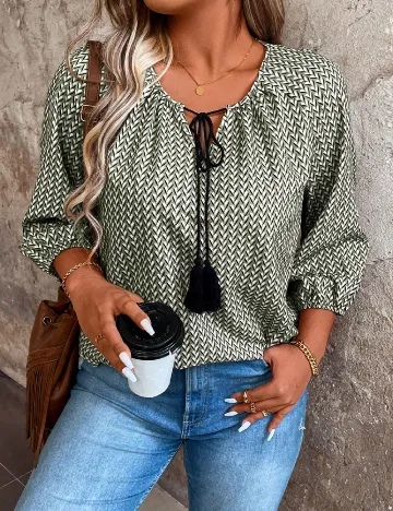 Bluza SHEIN CURVE, verde