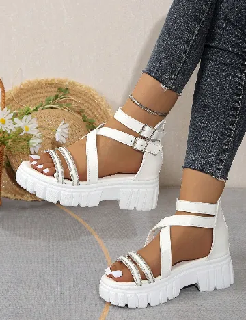 Sandale SHEIN, alb