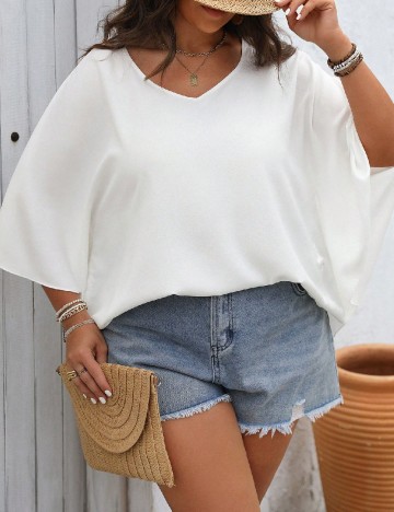 Bluza SHEIN CURVE, alb