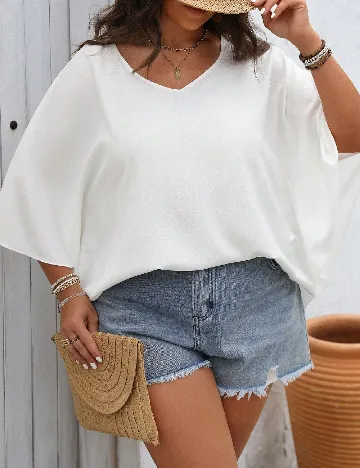 Bluza SHEIN CURVE, alb