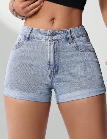 Pantaloni scurti SHEIN, albastru