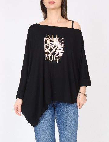 Bluza Oversize River Island, negru