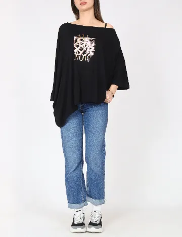 Bluza Oversize River Island, negru