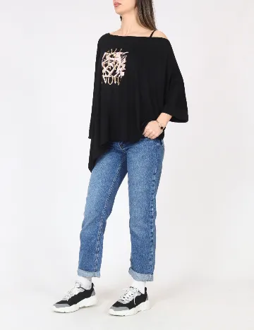 Bluza Oversize River Island, negru