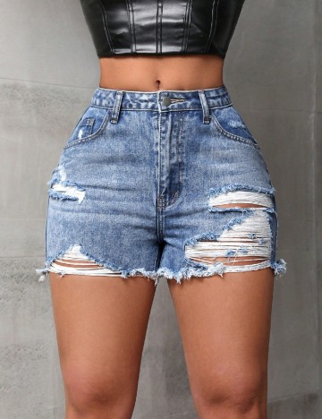 Pantaloni scurti SHEIN, albastru