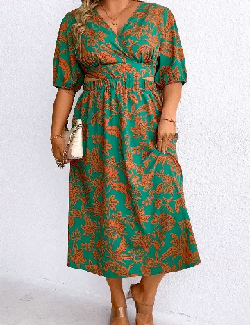 Rochie medie SHEIN CURVE, verde