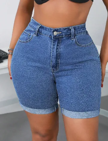 Pantaloni scurti SHEIN CURVE, albastru