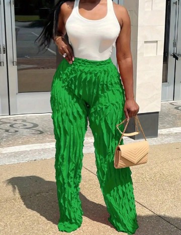 Pantaloni SHEIN CURVE, verde