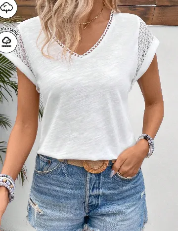 Tricou SHEIN CURVE, alb