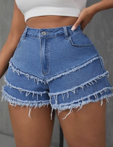 Pantaloni scurti SHEIN CURVE, albastru