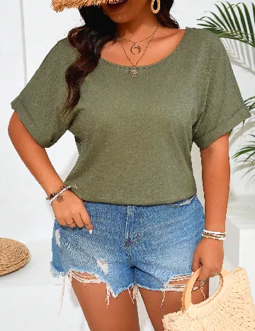 Tricou SHEIN CURVE, verde