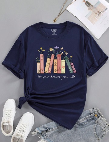 Tricou SHEIN CURVE, bleumarin