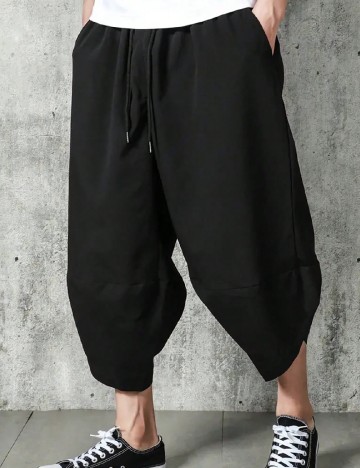 Pantaloni trei sferturi SHEIN, negru