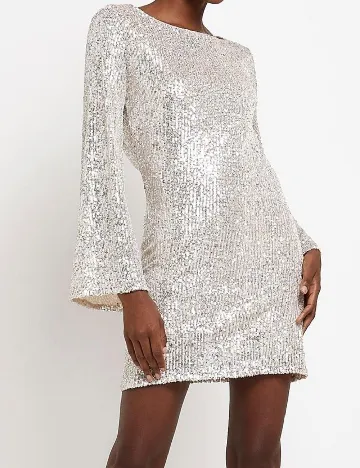 Rochie scurta River Island, argintiu