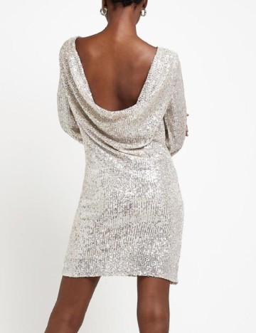 Rochie scurta River Island, argintiu