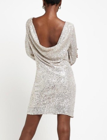 Rochie scurta River Island, argintiu