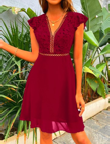 Rochie scurta SHEIN, visiniu