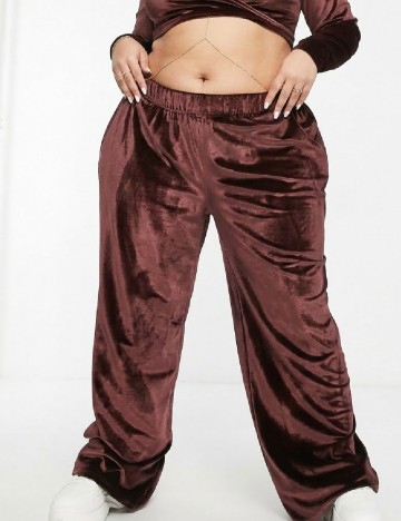 Pantaloni Fashionkilla Plus Size, maro