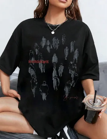 Tricou Oversize SHEIN, negru